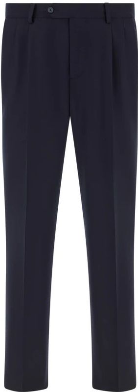 Boggi Milano - Antonio Wool Trousers - Blauw - Heren Broeken - Wollen Flanel