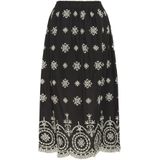 Cream - Midi-rok - Zwart - 100% Katoen - Elastische Tailleband