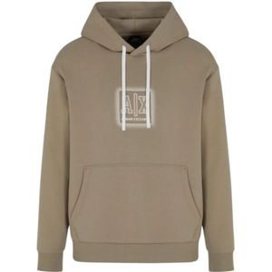 Armani Exchange - Hoodie - Groen - Katoen