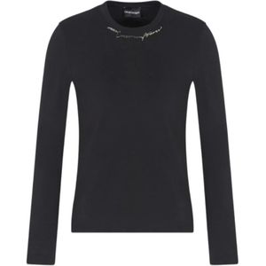 Emporio Armani, Dames, Tops, Zwart, Maat: M