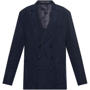Giorgio Armani, Heren, Jassen, Blauw, Maat: L Wol,