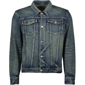 Saint Laurent, Heren, Jassen, Blauw, Maat: M Denim,
