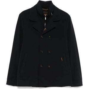 Moorer, Heren, Jassen, Blauw, Maat: S Polyamide,