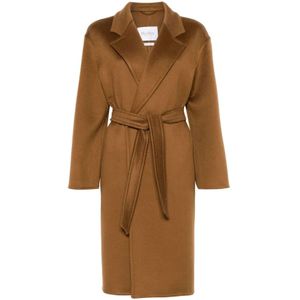 Max Mara, Dames, Mantels, Bruin, Maat: S Zijde,