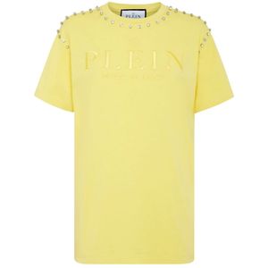 Philipp Plein, Dames, Tops, Geel, Maat: XS Katoen,
