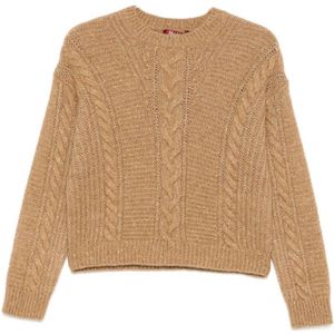 Max Mara, Dames, Truien, Bruin, Maat: L Polyamide,
