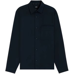 Hugo, Heren, Jassen, Blauw, Maat: M Poliester,