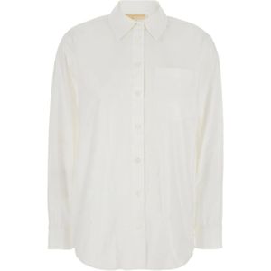 Michael Kors, Dames, Blouses & Shirts, Wit, Maat: L Katoen,