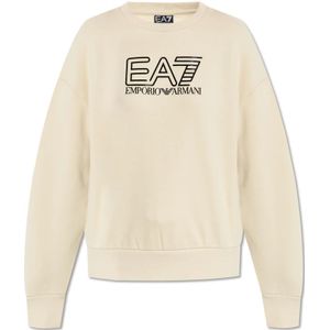 Emporio Armani Ea7, Dames, Sweatshirts & Hoodies, Beige, Maat: XS Katoen,