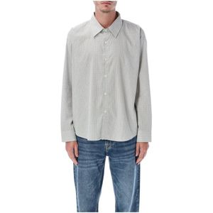 mfpen, Heren, Overhemden, Grijs, Maat: L Katoen,