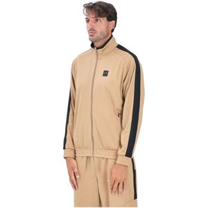 Emporio Armani Ea7, Heren, Sweatshirts & Hoodies, Bruin, Maat: XL Poliester,