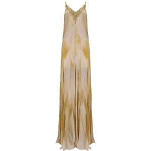Elisabetta Franchi, Dames, Jurken, Beige, Maat: M Katoen,