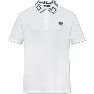 Versace Katoenen polo , White , Heren , Maat: M