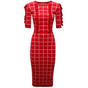 Elisabetta Franchi, Dames, Jurken, Rood, Maat: XS