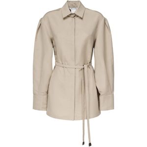 Max Mara, Dames, Blouses & Shirts, Beige, Maat: S Linnen,