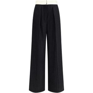 Forte Forte, Dames, Broeken, Zwart, Maat: S Wol,