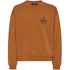 Dsquared2, Heren, Sweatshirts & Hoodies, Bruin, Maat: S Katoen,