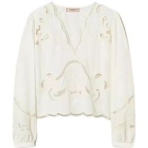Twinset, Dames, Blouses & Shirts, Wit, Maat: M Katoen,
