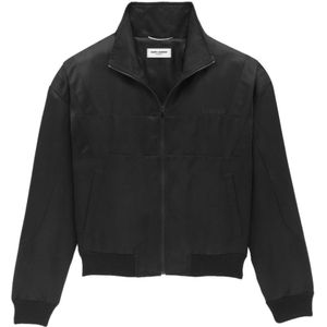 Saint Laurent - Satijnen Bomberjack - Zwart - Heren - Met Ritssluiting