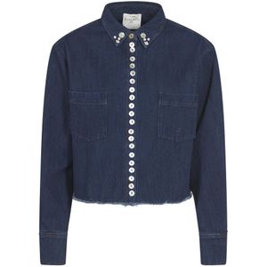 Forte Forte, Dames, Overhemden, Blauw, Maat: S Katoen,