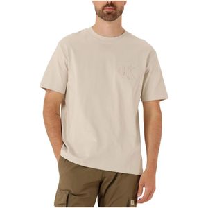 Calvin Klein Jeans - T-shirt - Beige - Katoen