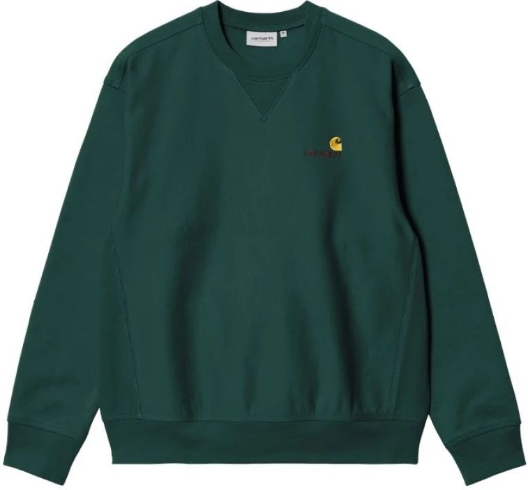 Carhartt Wip - American Script Sweat - Groen - Katoen-polyester mix