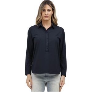 Alpha Studio, Dames, Blouses & Shirts, Blauw, Maat: S Katoen,
