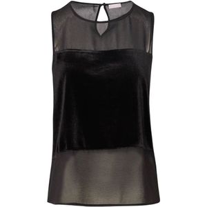 Liu Jo, Dames, Tops, Zwart, Maat: XS Poliester,