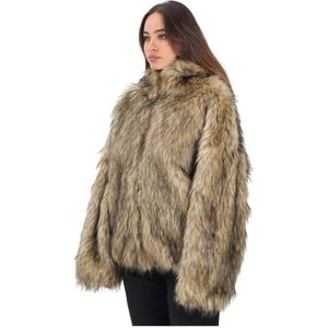 Diesel, Dames, Jassen, Bruin, Maat: L Acryl,