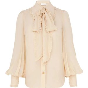 Zimmermann, Dames, Blouses & Shirts, Beige, Maat: S Viscose,