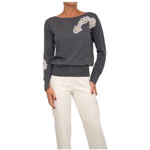 Blugirl, Dames, Truien, Grijs, Maat: M Wol,