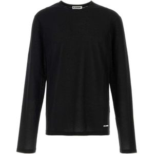 Jil Sander, Heren, Tops, Zwart, Maat: M Katoen,