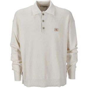Calvin Klein Jeans, Heren, Tops, Beige, Maat: M Katoen,