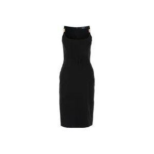 Versace Zwarte stretch viscose jurk , Black , Dames , Maat: XS