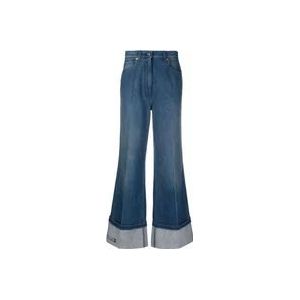 Gucci Blauwe High-Rise Wide-Leg Jeans , Blue , Dames , Maat: W26