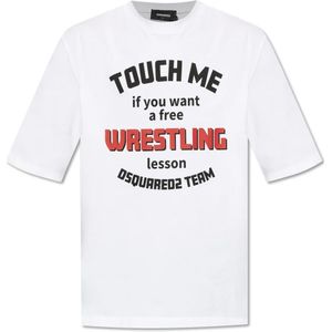 Dsquared2, Heren, Tops, Wit, Maat: S Katoen,