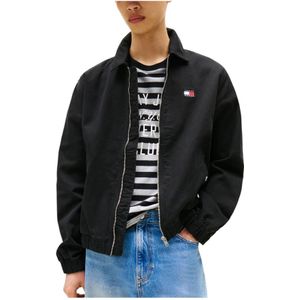 Tommy Jeans, Heren, Jassen, Zwart, Maat: M Katoen,