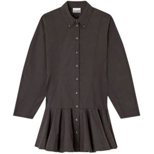 Ganni, Dames, Jurken, Zwart, Maat: XS Katoen,