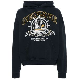 Rhude, Heren, Sweatshirts & Hoodies, Zwart, Maat: L Katoen,