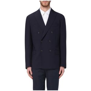 Fay, Heren, Pakken, Blauw, Maat: XL Wol,