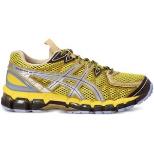 Asics Gele Mesh Sneakers met Zilveren Accenten , Yellow , Dames , Maat: 43 1/2 EU