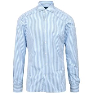 Barba, Heren, Overhemden, Blauw, Maat: M Katoen,