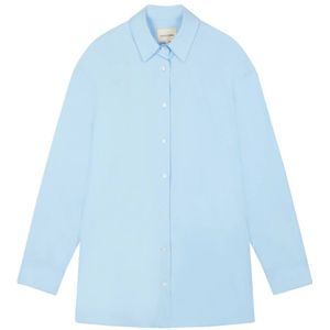 Loulou Studio, Dames, Blouses & Shirts, Blauw, Maat: M Katoen,
