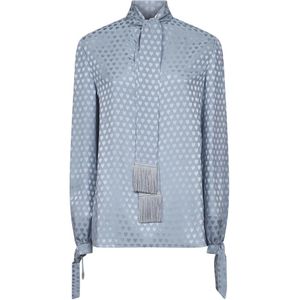 Valentino, Dames, Blouses & Shirts, Blauw, Maat: M Zijde,