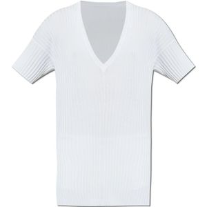 MM6 Maison Margiela, Heren, Truien, Wit, Maat: M Leer,