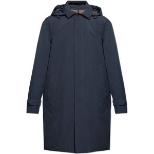 Moncler, Heren, Mantels, Blauw, Maat: M Leer,