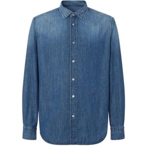 Jacob Cohën, Heren, Overhemden, Blauw, Maat: 2XL Denim,