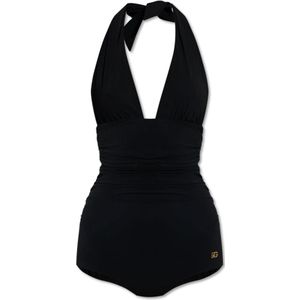 Dolce & Gabbana, Dames, Badkleding, Zwart, Maat: S Polyamide,