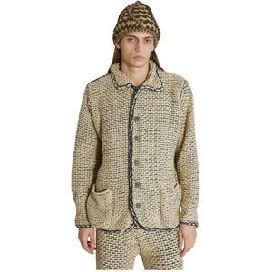 Isa Boulder, Heren, Jassen, Beige, Maat: S Leer,