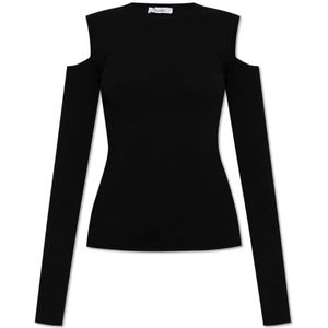 Max Mara, Dames, Truien, Zwart, Maat: M Leer,